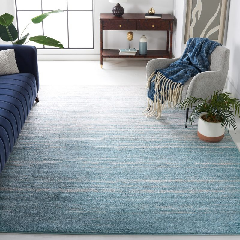 Adirondack ADR113 Non-Shedding Power Loomed Indoor Area Rug - Aqua/Ivory - 6'7"x6'7" - Safavieh