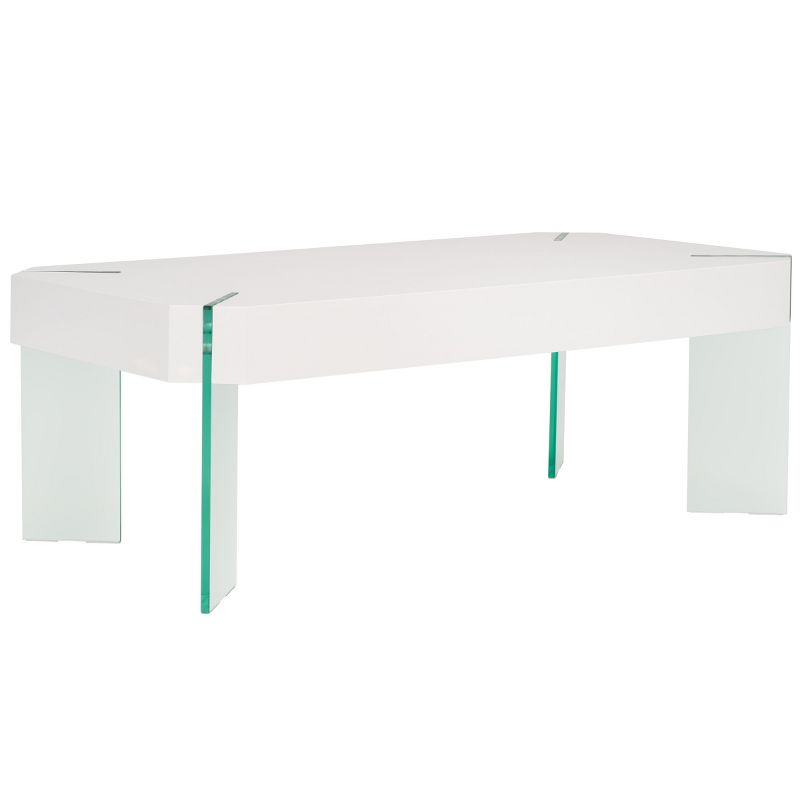 Katelyn Coffee Table - White/Clear - Safavieh