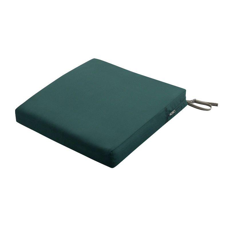 19" x 19" x 3" Ravenna Water-Resistant Patio Seat Cushion Mallard Green - Classic Accessories: Zippered, Polyurethane Foam Filled