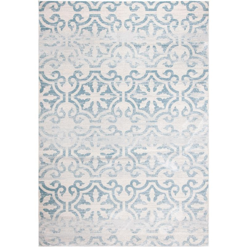 Martha Stewart Isabella - MSR0956 - Indoor Power Loomed Area Rugs - Turquoise/Ivory - 8'x10'