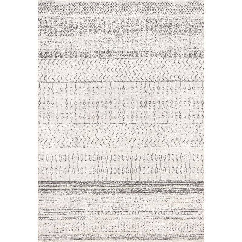 Nuloom Nova Striped 4x6 Indoor Area Rug for Living Room Bedroom Dining Room Kitchen, Grey/Off White
