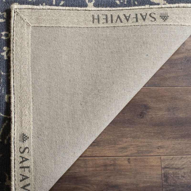 Restoration Vintage RVT104 Hand Tufted Indoor Accent Rug - 3'x5' - Ivory/Blue - Safavieh