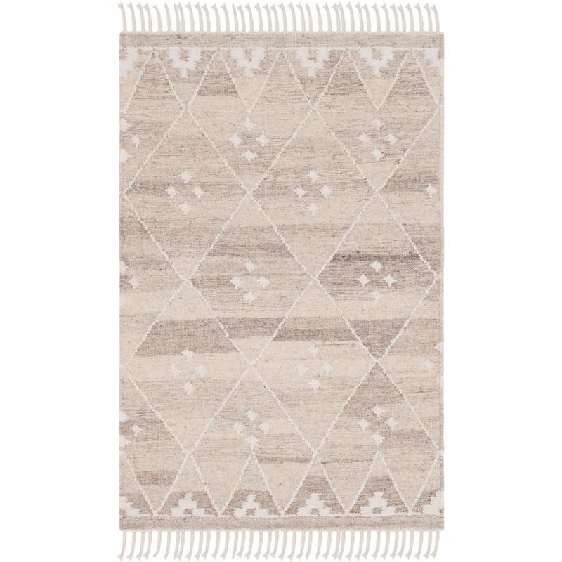 Natural Kilim NKM316 Hand Woven Accent Rug - Natural/Ivory - 2'x3' - Safavieh.