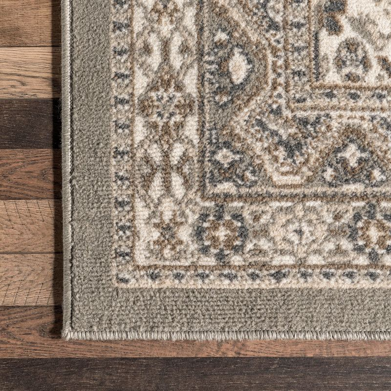 Nuloom 3x5 Becca Tiled Indoor Area Rug, Taupe, Faded Transitional Design, Stain Resistant, Bedroom, Living Room, Kitchen