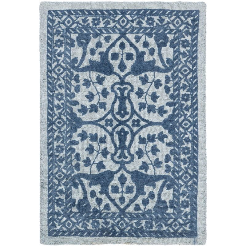 Restoration Vintage RVT102 Hand Tufted Accent Rug - Blue/Dark Blue - 2'x3' - Safavieh.
