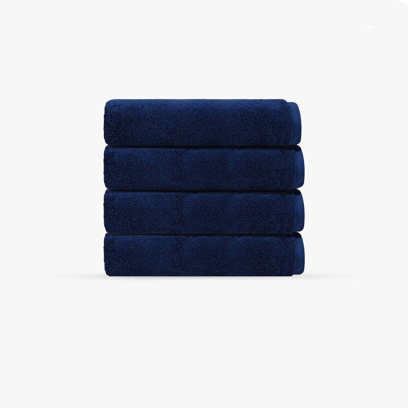 Depera Home 4pc Puresoft Turkish Washcloth Set Navy Blue