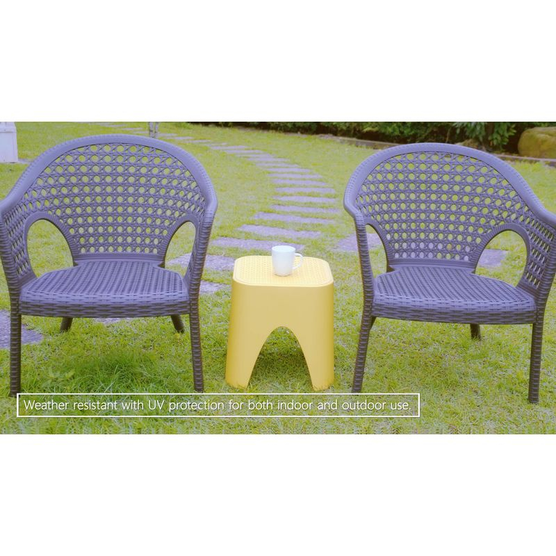 2pc Mallorca Stackable Rattan Top Side Table - Brown - Lagoon