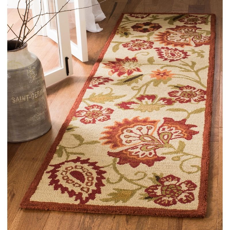 Blossom BLM862 Hand Hooked Runner Rug - Beige/Multi - 2'3"x8' - Safavieh.