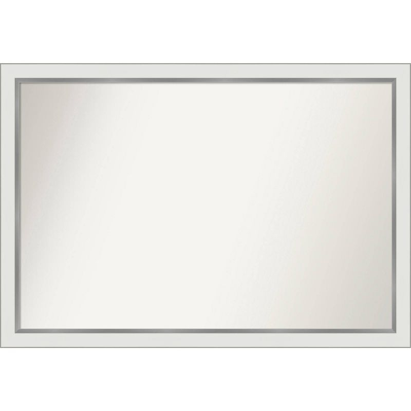 39" x 27" Non-Beveled Eva Narrow Bathroom Wall Mirror Gold - Amanti Art: Modern Polystyrene Framed, Includes Mounting Hardware