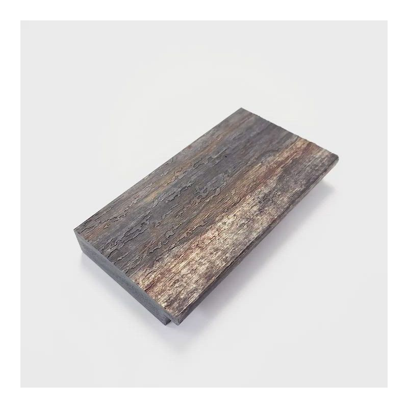 34" x 28" Non-Beveled Rail Rustic Char Wall Mirror - Amanti Art: Rectangle, Polystyrene Frame, Wall Mounted