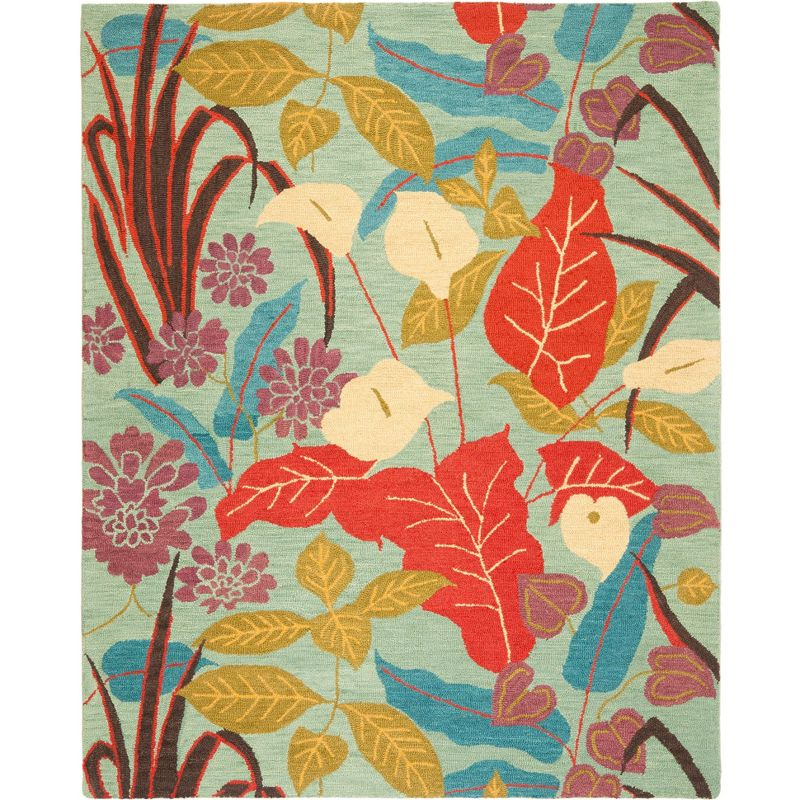 Blossom BLM674 Hand Hooked Area Rug - Blue/Multi - 8'x10' - Safavieh.