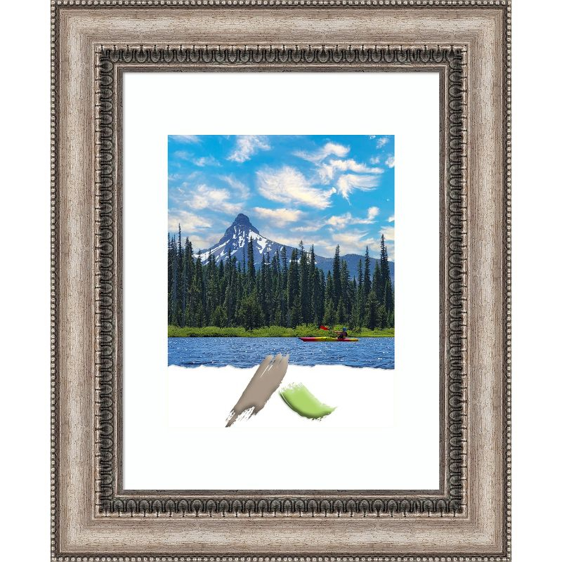 Amanti Art Lyla Ornate Silver Picture Frame Opening Size 11x14 in. (Matted To 8x10 in.)