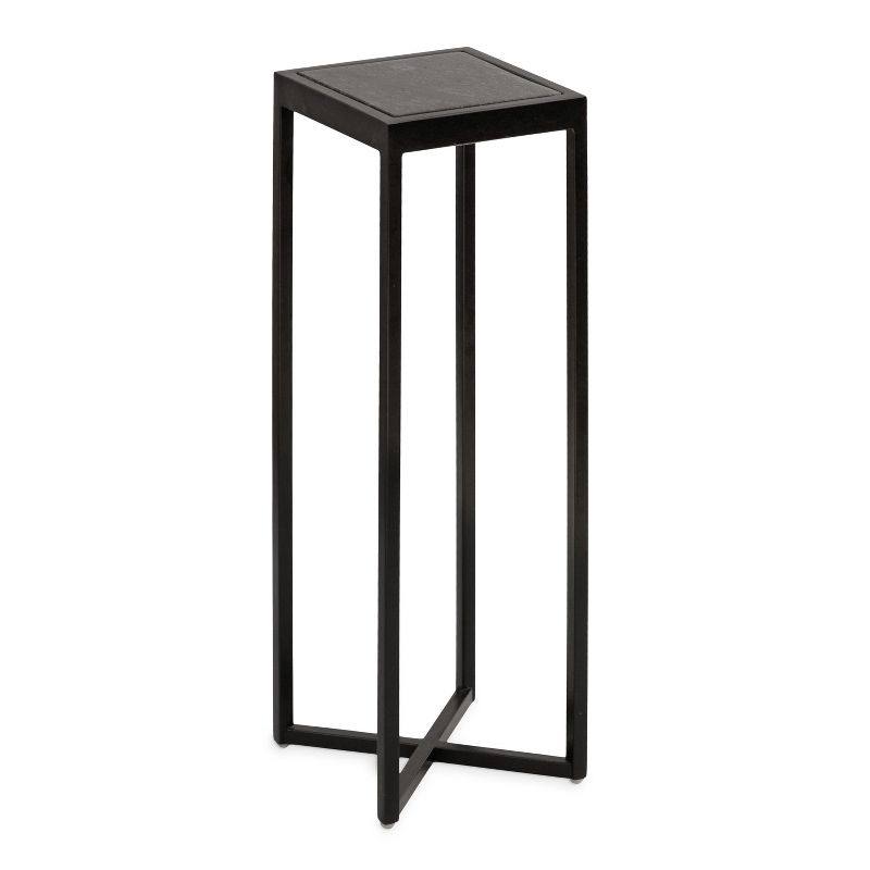 Kate and Laurel Jaspur Square Metal Drink Table, 7x7x21, Black