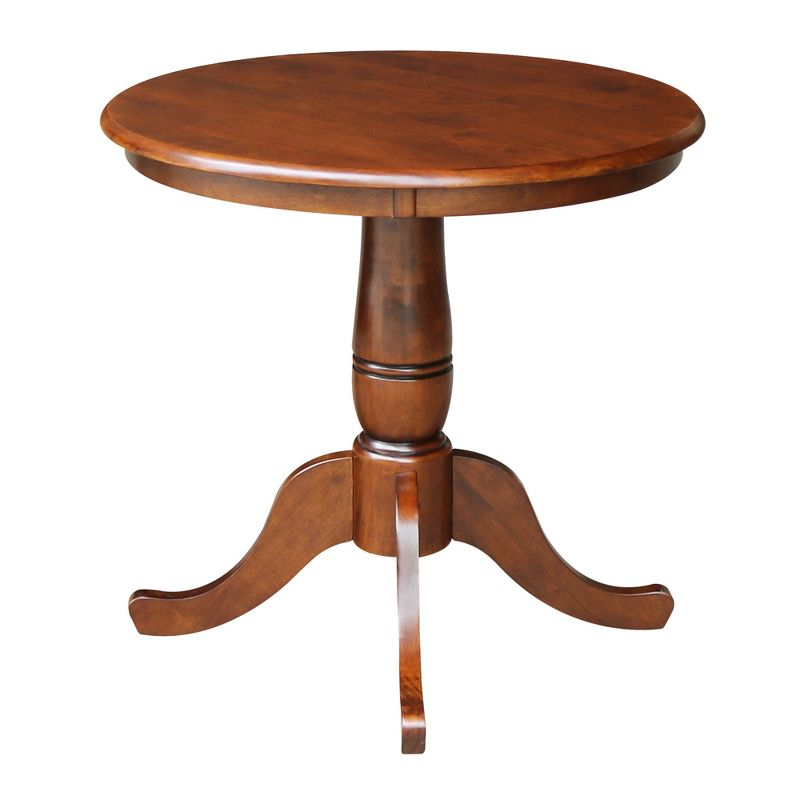 30" Round Top Pedestal Dining Table – International Concepts: Mid-Century Modern, Seats 4, Hardwood