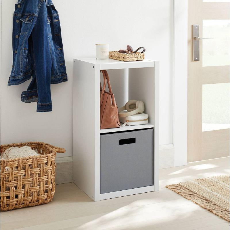 13" x 13" Fabric Bin Radiant Gray - Brightroom™: 13 Inch Cube Storage System, Polyester, No Assembly Required