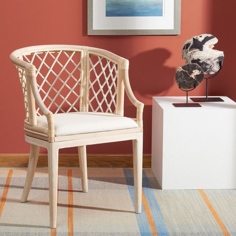 Carlotta Arm Chair - SEA4013 - Natural/White Washed - Safavieh