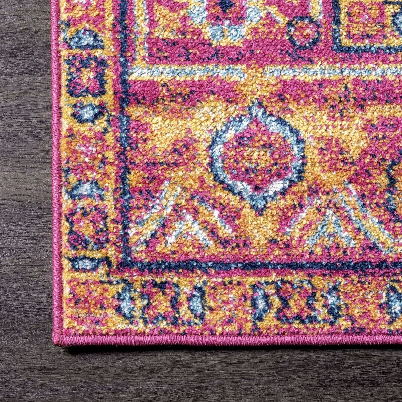 Nuloom Jaclyn Medallion 8x10 Area Rug for Living Room Bedroom Dining Room Kitchen, Hot Pink/Orange