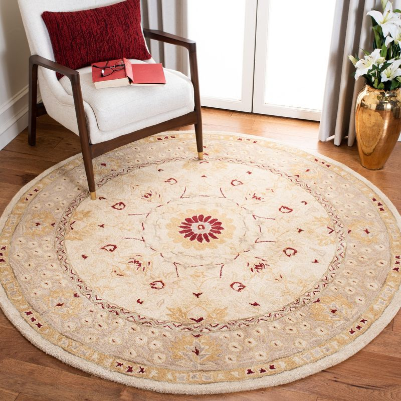 Anatolia AN550 Hand Tufted Area Rug - Sand/Walnut - 6' Round - Safavieh.