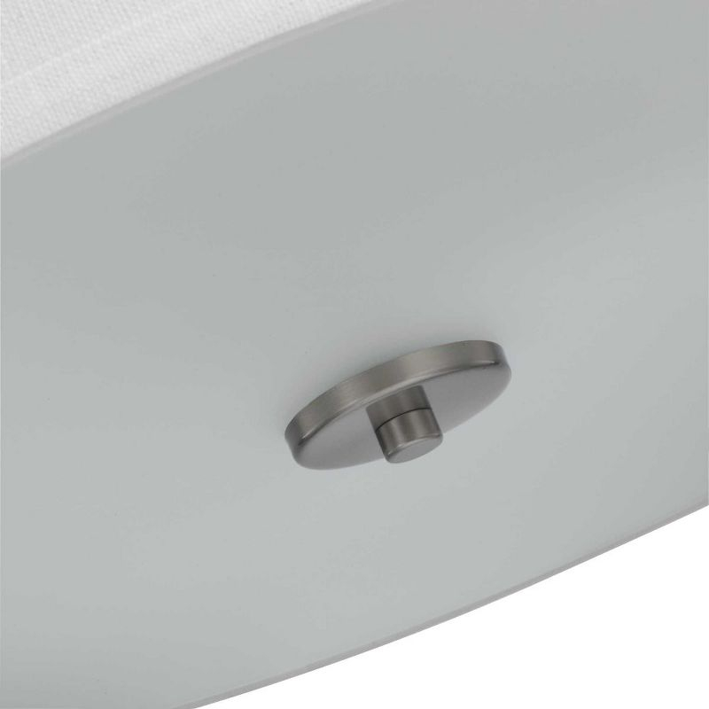 Progress Lighting, Inspire Collection, 3-Light Semi-Flush Mount, Satin Brass, Summer Linen Shade