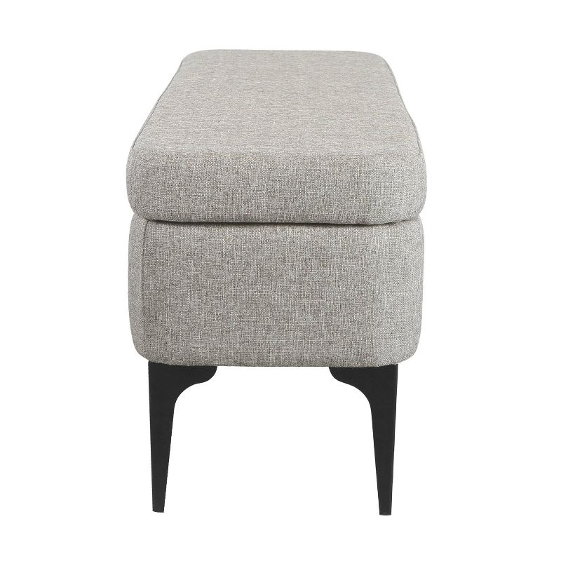 Large Modern Storage Bench Sustainable Gray Woven - HomePop