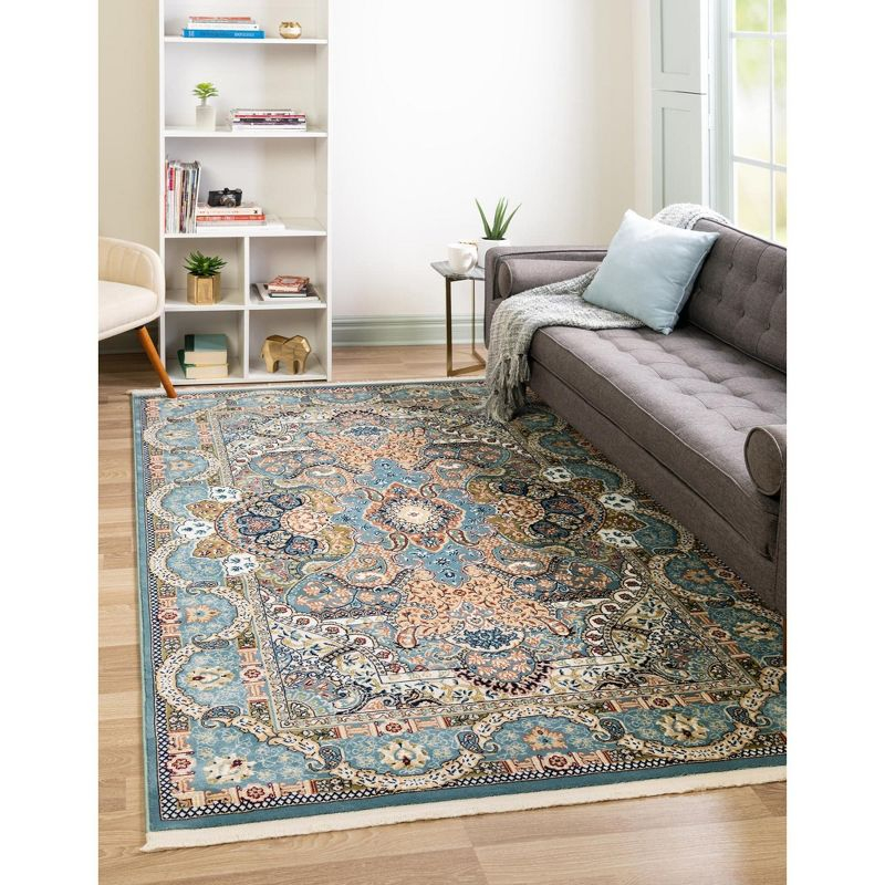 Unique Loom Narenj Collection Area Rug - Glasgow (8'  x 10' Rectangle Blue/Black)