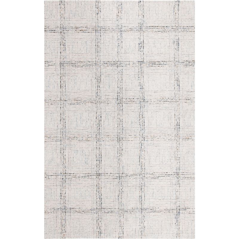 Abstract Checkered ABT657 Hand Tufted Indoor Runner Rug - Ivory/Gold - 2'3"x8' - Safavieh