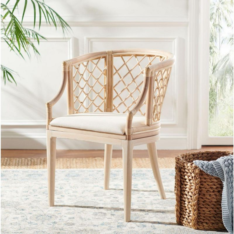 Carlotta Arm Chair - SEA4013 - Natural/White Washed - Safavieh