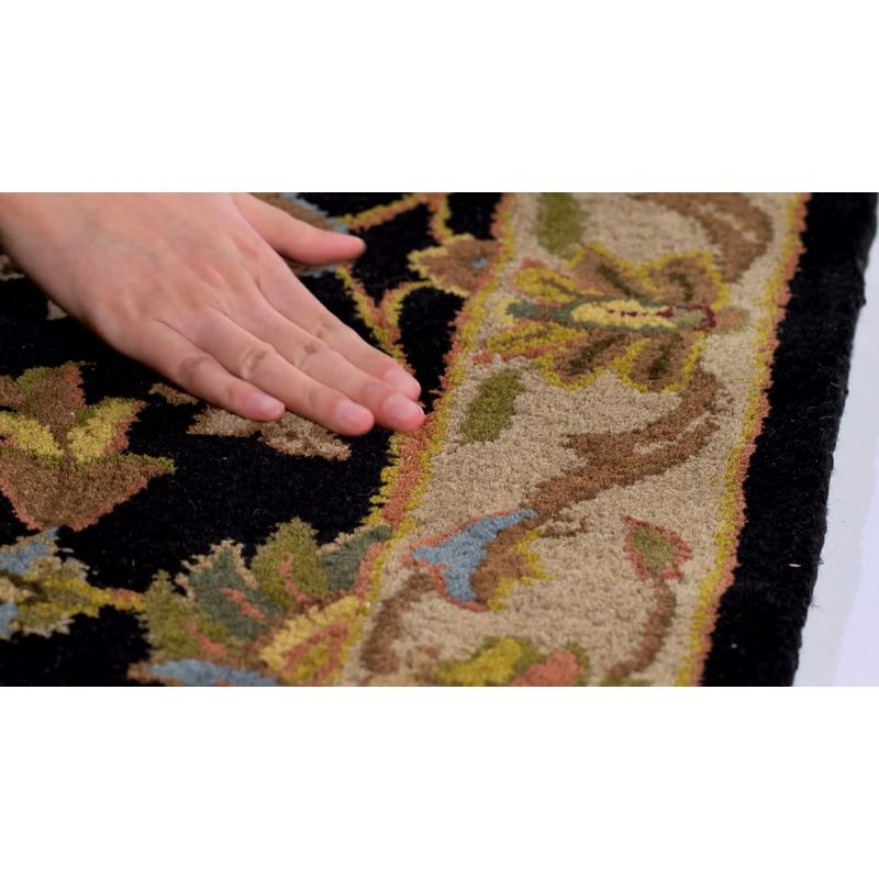 Heritage HG628 Hand Tufted Area Rug - Black/Beige - 7'6"x9'6" - Safavieh.