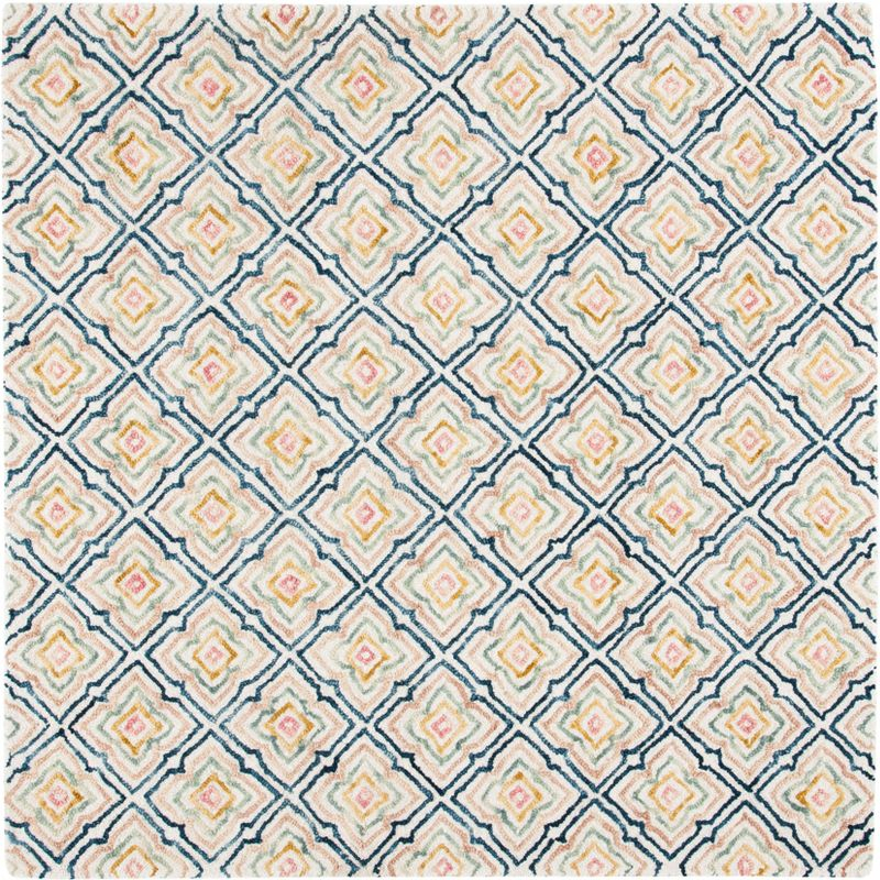 Trace TRC512 Hand Tufted Area Rug - Ivory/Navy - 6'x6' - Safavieh.