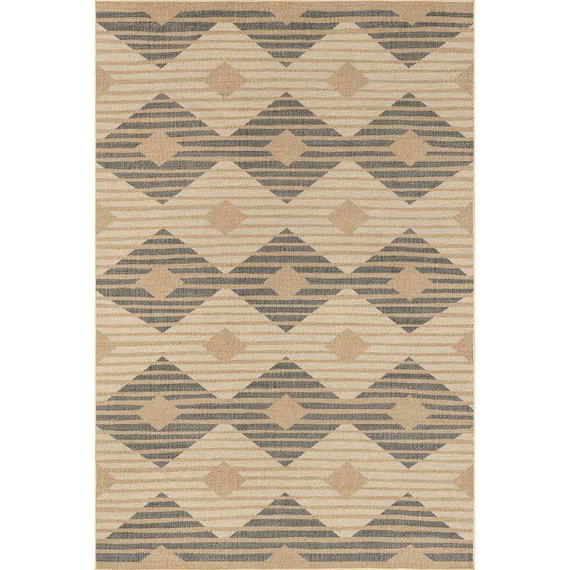 Nuloom Nautical Striped Easy-Jute Machine Washable Indoor Area Rug, 4' x 6', Natural