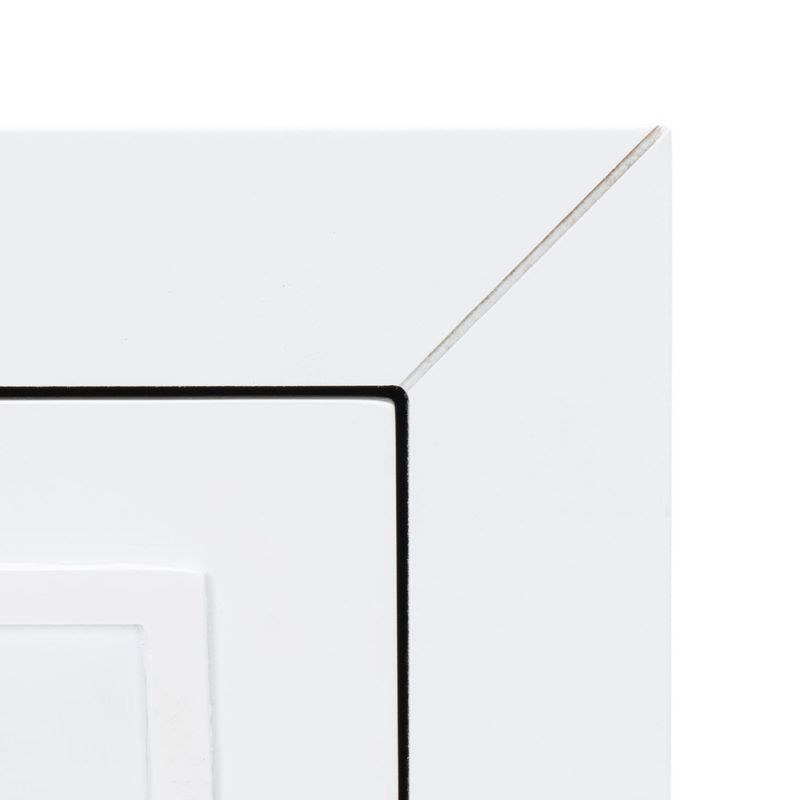 Raina 3 Drawer Greek Key Nightstand - FOX6278 - White/Silver - Safavieh Couture