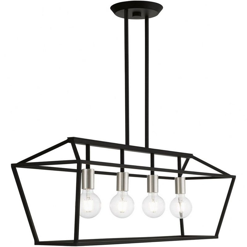 Livex Lighting Devone 4 - Light Chandelier in  Black/Brushed Nickel