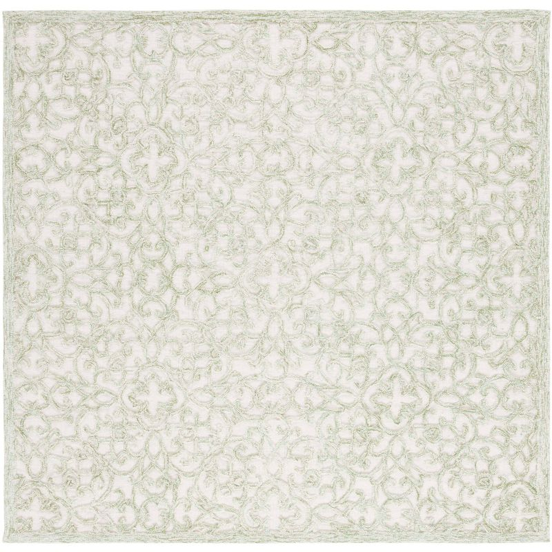 Trace TRC103 Hand Tufted Indoor Area Rug - Ivory/Green - 6'x6' - Safavieh