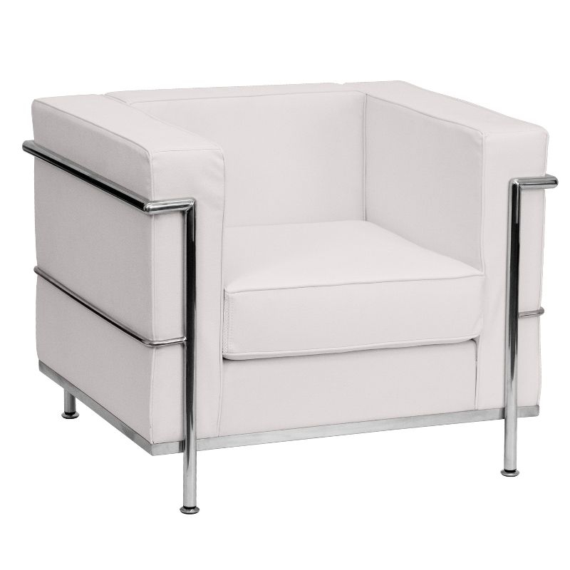 Flash Furniture HERCULES Regal Series Contemporary Melrose White LeatherSoft Chair with Encasing Frame