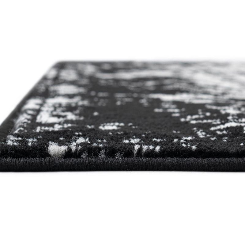 Unique Loom Portland Collection Area Rug - Central (6' 1" Square Black and White/Black)