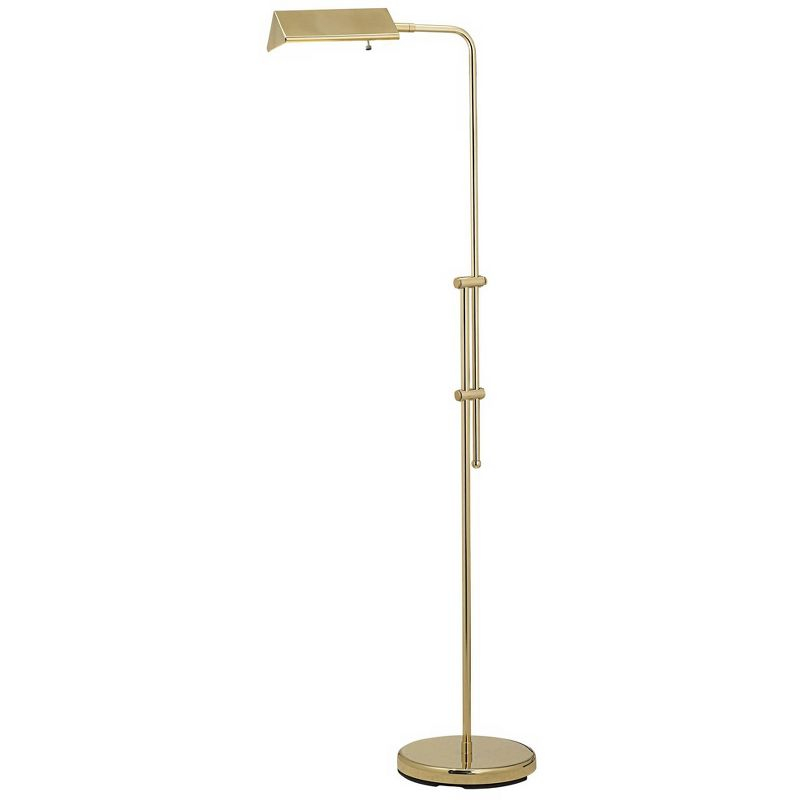 Regency Hill Traditional Adjustable Pharmacy Floor Lamp 54" Tall Brass Adjustable Metal Head for Living Room Reading Bedroom Office