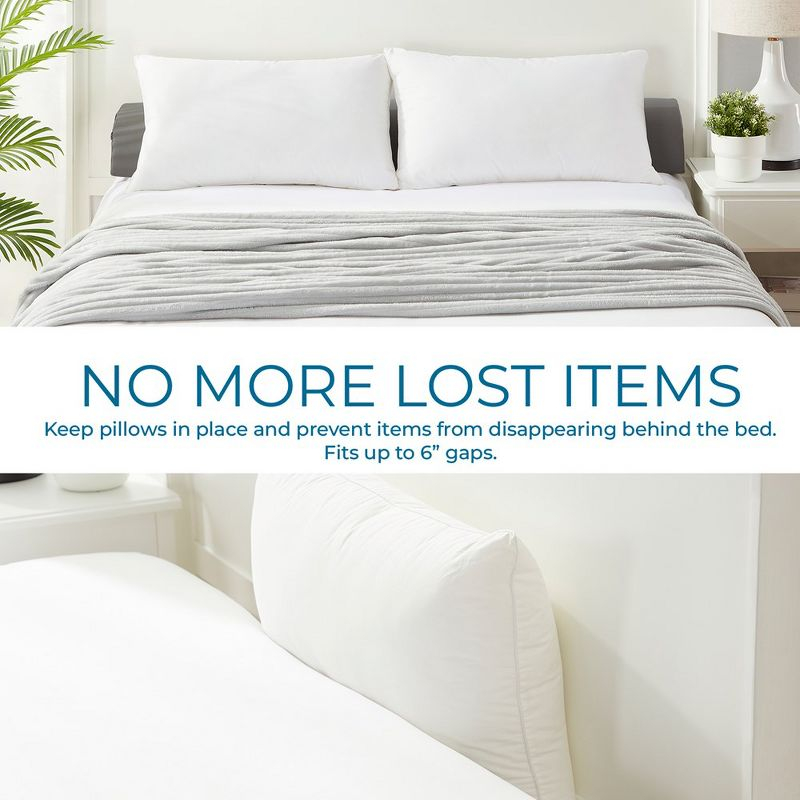 Nestl Bed Wedge Pillow for Headboard, Bed Gap Filler King Size with Side Pockets