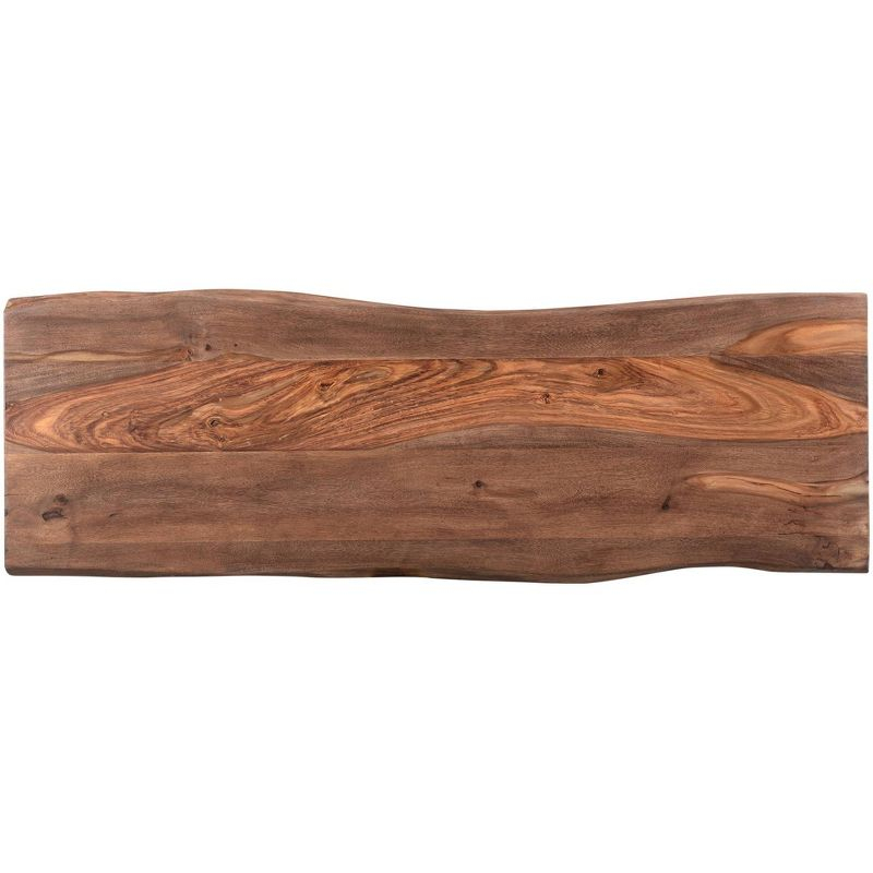 Coast to Coast Raw Edge Brownstone 58" Wide Black and Wood Console Table