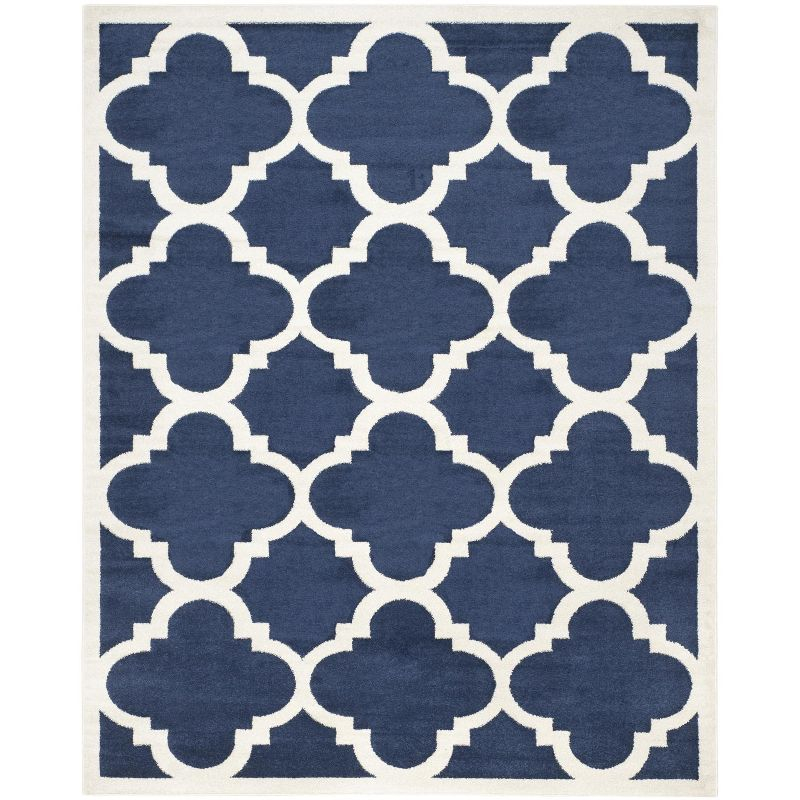 Amherst AMT423 Power Loomed Indoor Area Rug - Navy/Beige - 9'x12' - Safavieh