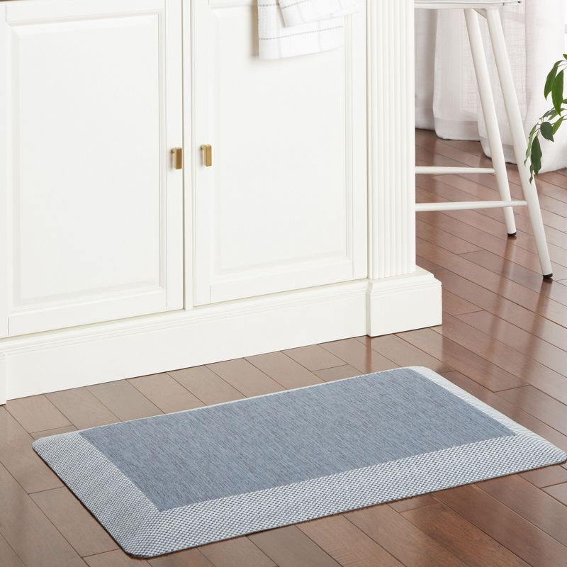 Martha Stewart Mira Modern Heathered Anti-Fatigue Air-Infused Kitchen Mat, Blue, 19.6"x39"