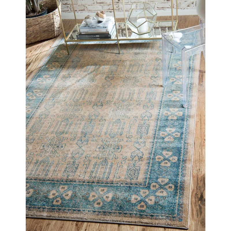 Unique Loom 4' 1 x 6' 1 Beige Salzburg Aigen Area Rug
