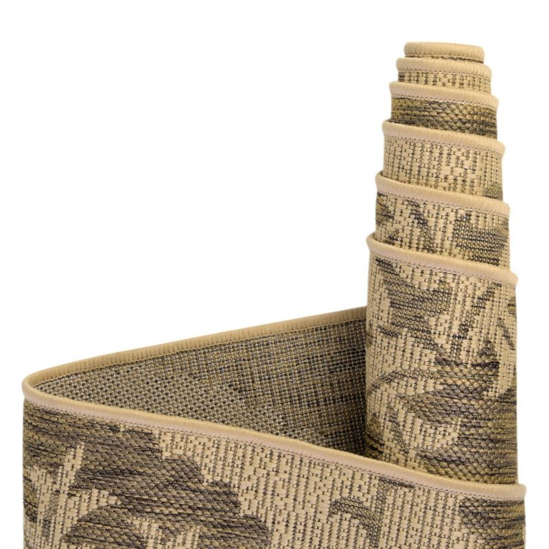 Unique Loom Outdoor Botanical Collection Area Rug - Medallion (5' 3" x 8' Rectangle Brown/Beige)