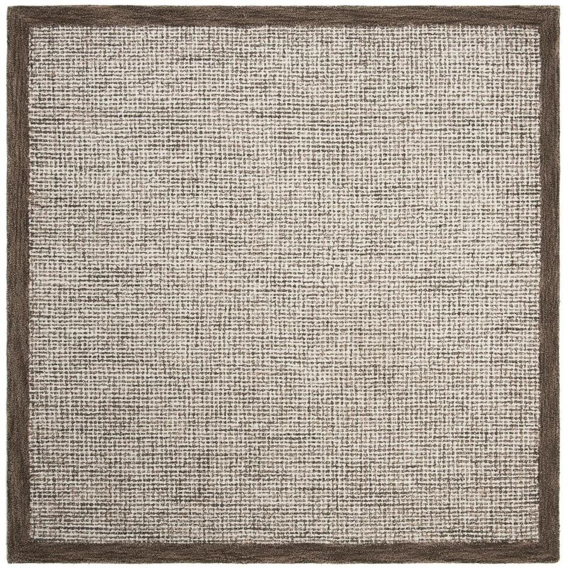 Abstract ABT220 Handmade Indoor Area Rug - Brown/Ivory - 6'x6' - Safavieh