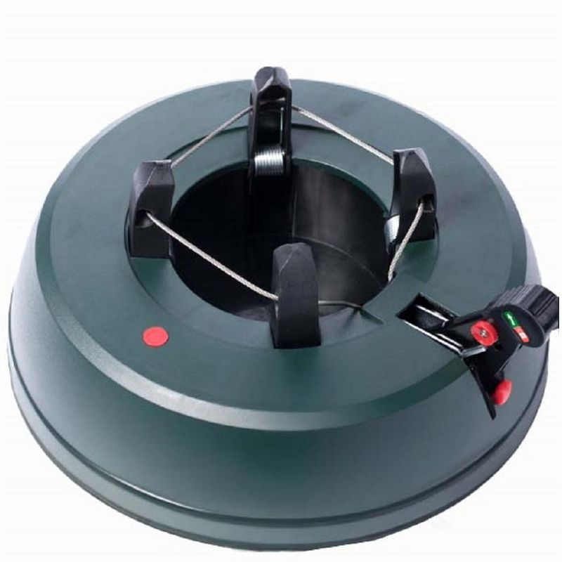 Gardenised, Automatic Plastic Green Foot Pedal Christmas Tree Stand, Large 14.5-inch Dia x 3.5-inch Height