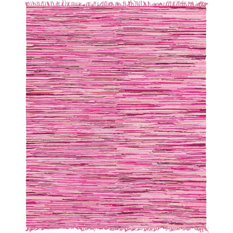 Unique Loom 8' 0 x 10' 0 Striped Chindi Cotton Rectangle Area Rug