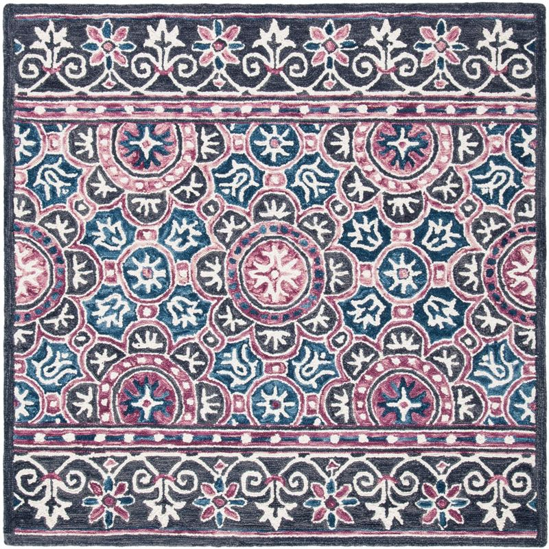 Micro-Loop MLP632 Hand Tufted Area Rug - Ivory/Pink - 5'x5' - Safavieh.