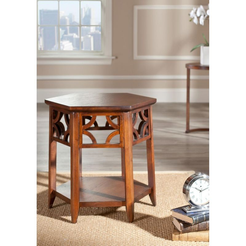 Connor Hexagon End Table - AMH4602A - Brown - Safavieh Couture