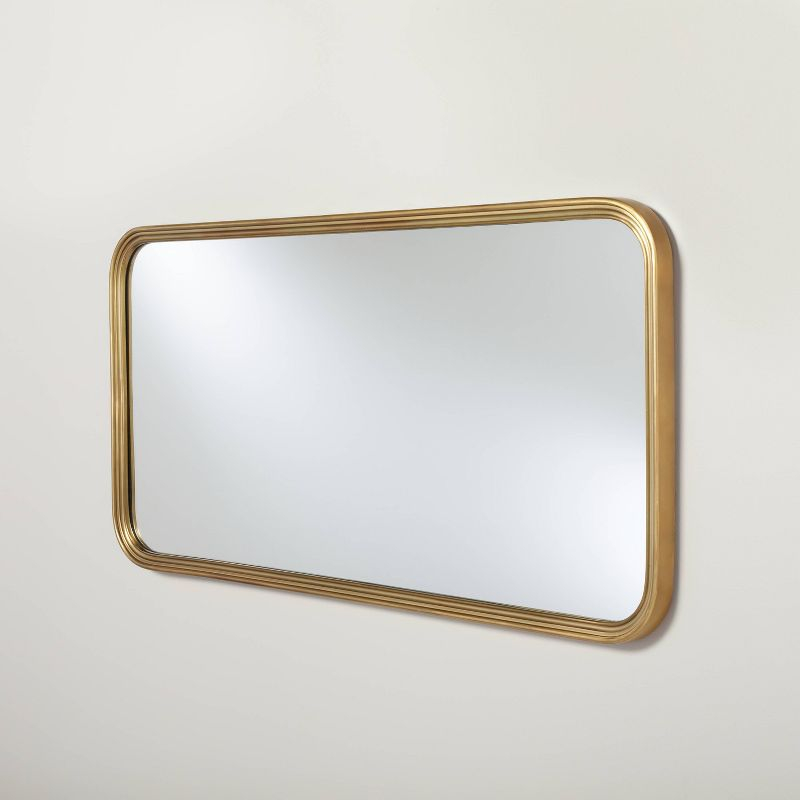 20"x40" Decorative Molding Rectangular Wall Mirror Antique Brass - Hearth & Hand™ with Magnolia