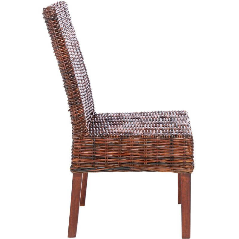 Sanibel 18''H Rattan Side Chair (Set of 2) - Antique Walnut - Safavieh