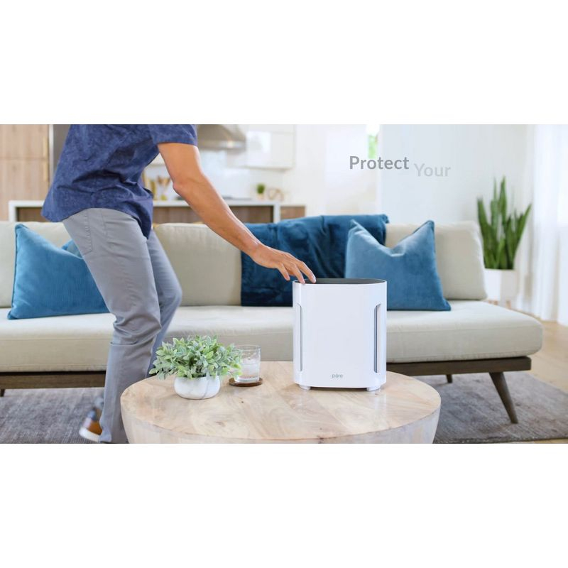 Pure Enrichment Pure Zone 3-in-1 True HEPA Air Filter Mist: Electric Air Purifier, Captures Dust & Smoke, ETL Listed, Gray